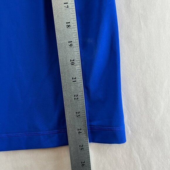 Lands' End Rash Guard Swim Top Youth L Short Sleeve Mock Neck Stretch Royal Blue - Picture 8 of 11
